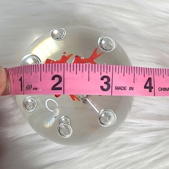 Vintage Glass GoldFish Fish Paperweight by Tozai Four Orange Koi Bubble Eyes Art - Picture 11 of 13